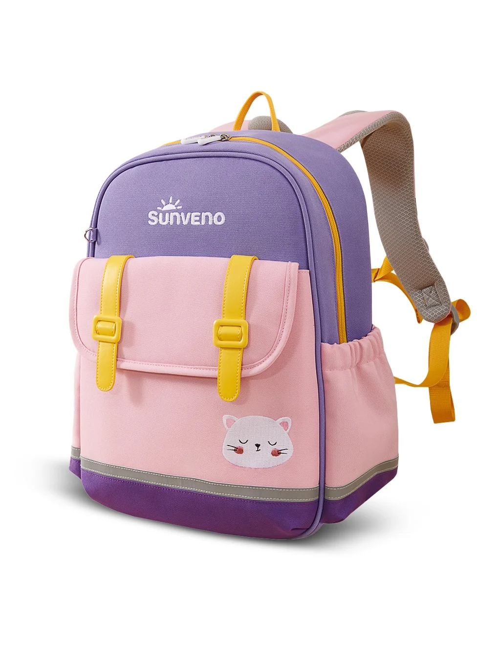 Sunveno School Backpack Premium Lightweight Durable Bookbag for Kids (Purple Multicolour, 40 cm) vpfiw