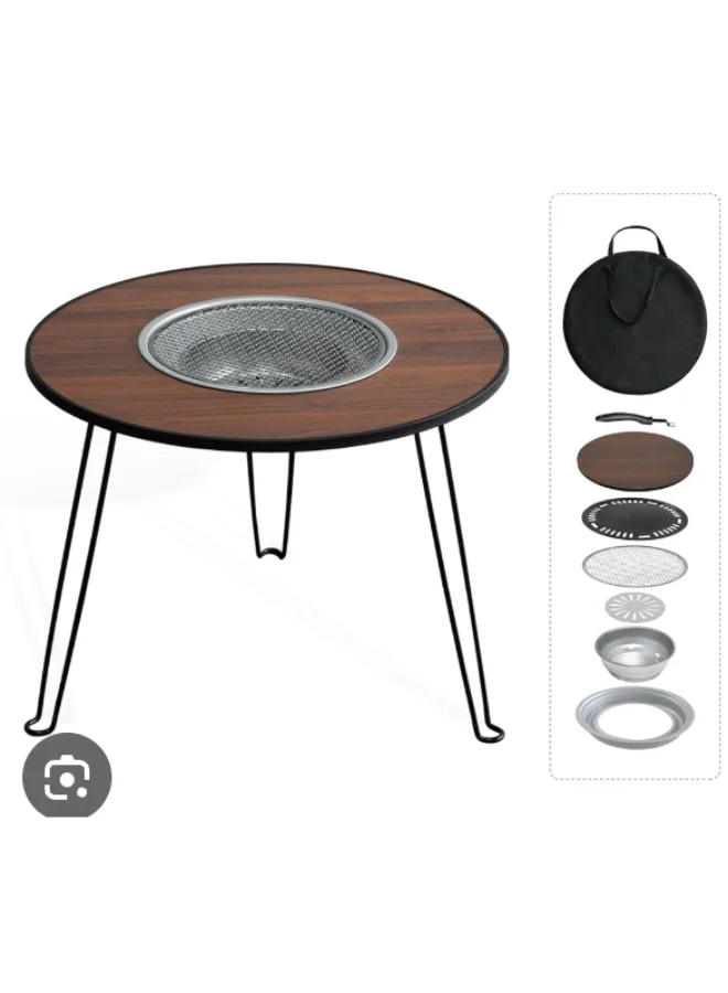 Premium Portable Charcoal BBQ Grill and Fire Pit Folding Outdoor Camping Stove (45 cm) 29uv0