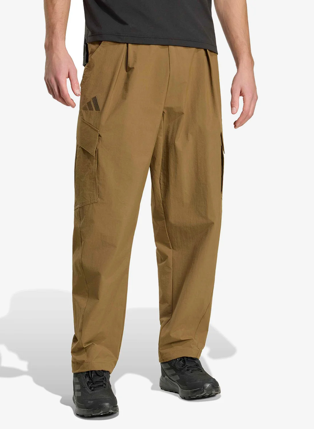 Sport Cargo Pants Premium Outdoor Hiking Trousers Breathable Moisture-Wicking Fabric (Black, Large) f64nj