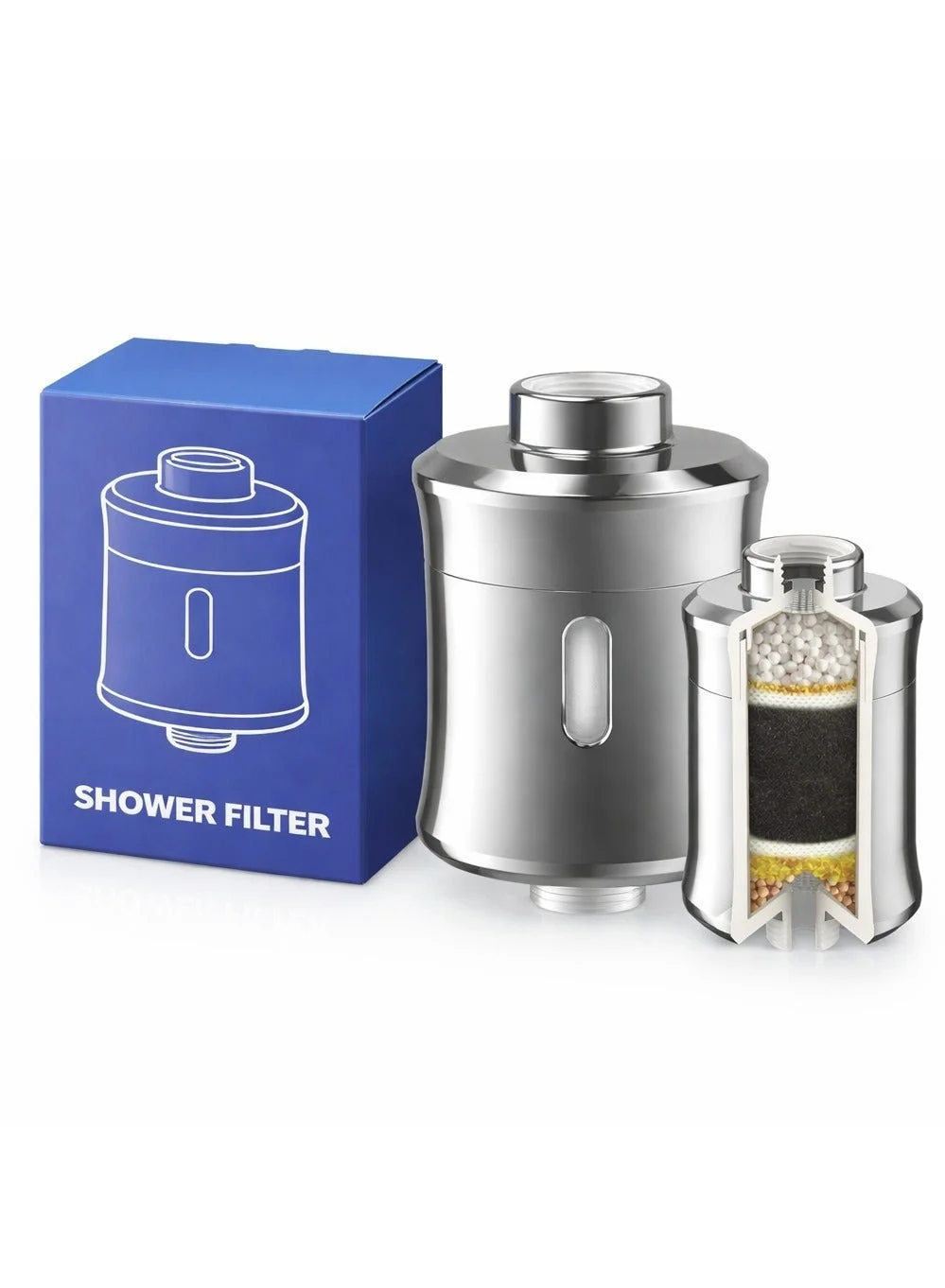 Psychone Multi Stage Shower Filter with Vitamin C and KDF for Water Purification (Premium Filtration System, High Pressure) rss0f