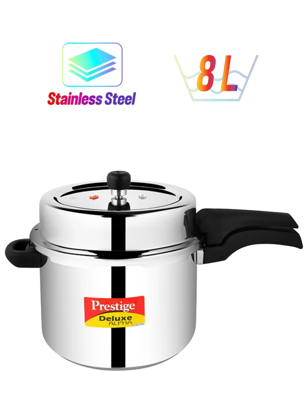 Premium Stainless Steel Pressure Cooker Heavy-Duty Induction Base (8 L) 0etr4