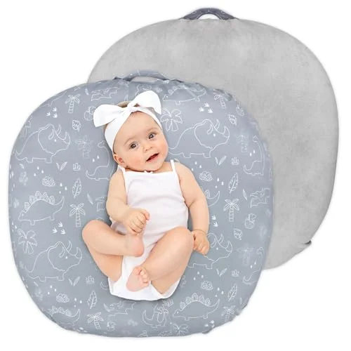 DILIMI Newborn Lounger Cover Soft Reversible Slipover for Infant Pillow (Dinosaur Print, 1 Pack) rz18w