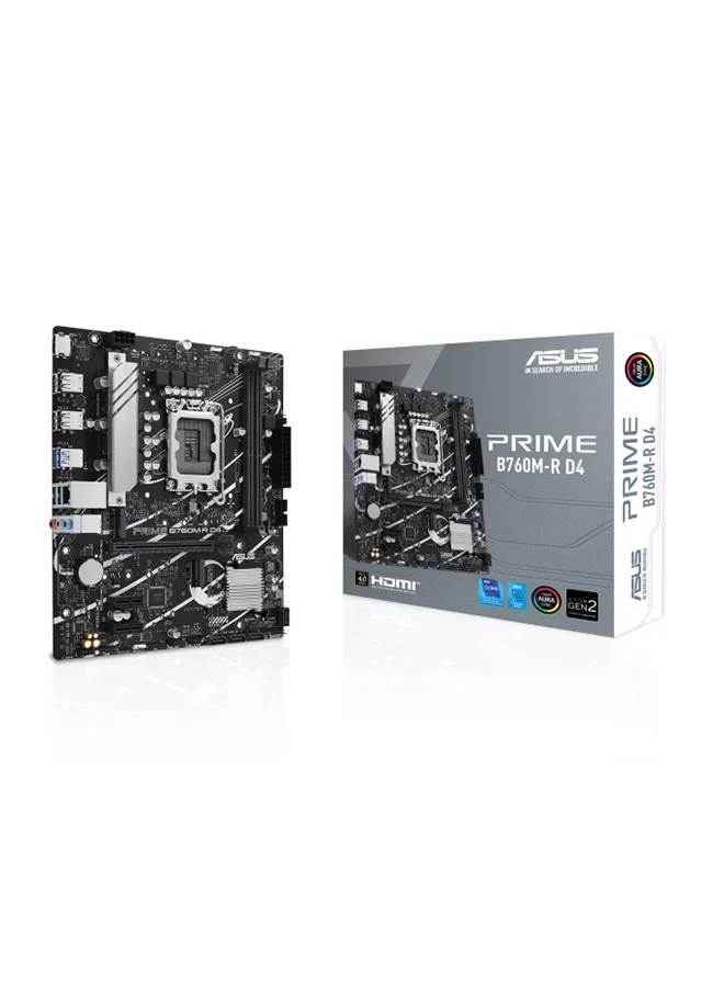 Premium B760M-R D4 LGA 1700 Micro-ATX Motherboard with PCIe 4.0, 2.5Gb Ethernet, and Dual DDR4 DIMM Slots (64GB Max Memory) q4r20