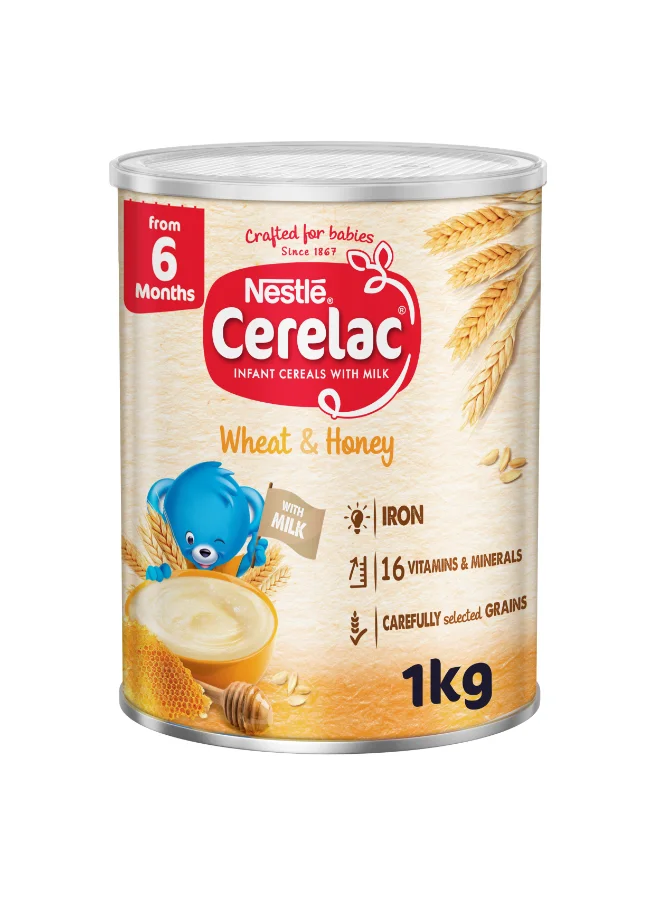 Wheat and Honey Milk Cereal (1kg) - Nutritious Breakfast Porridge for Kids lhmui