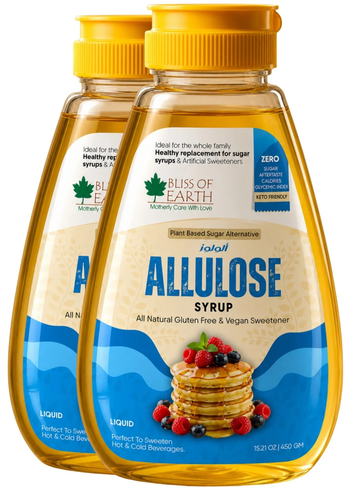 Bliss of Earth Allulose Syrup Natural Sugar Substitute (Keto-Friendly, Low-Calorie Liquid Sweetener for Coffee and Baking, 900g Pack of 2) z44rf