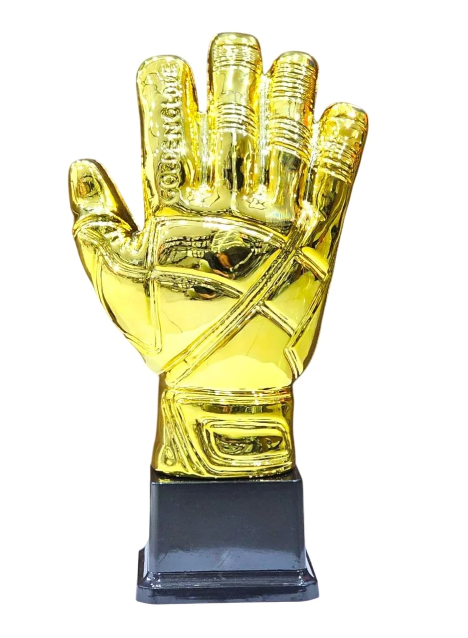 Spall Goalkeeper Glove Trophy Golden Award (26cm) - Premium Soccer Football Recognition Statue with Black Base oz17s