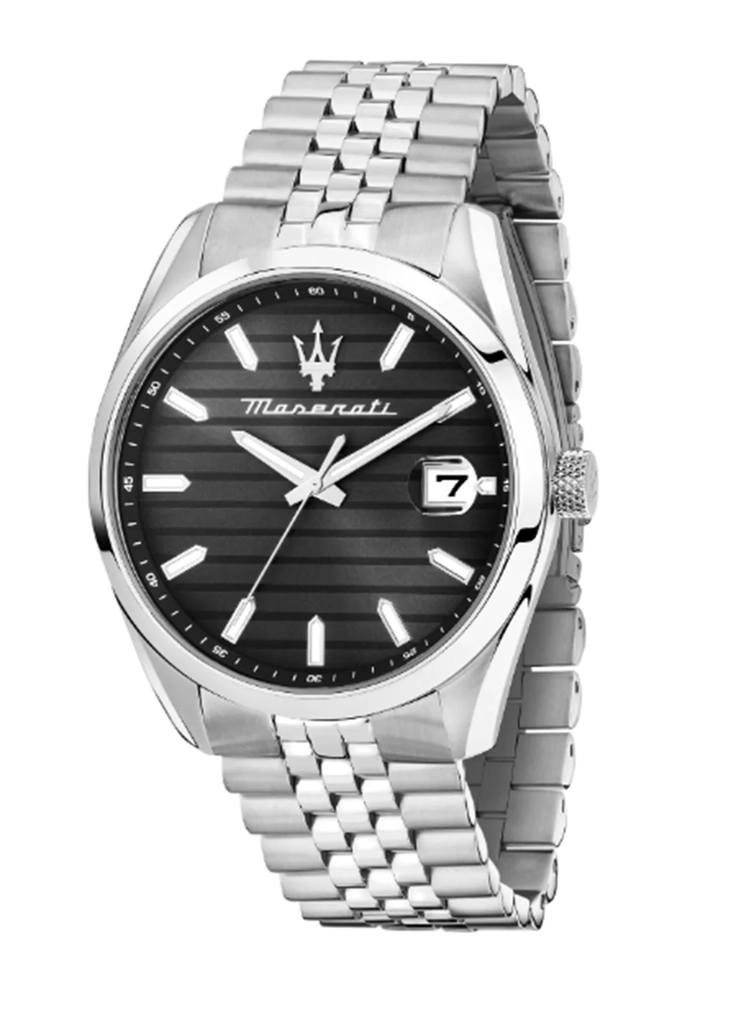 Premium Stainless Steel Chronograph Watch for Men (Black Dial, 43 mm) fi3x3
