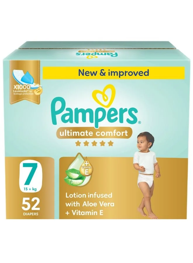 Premium Comfort Taped Diapers for Toddlers (Size 7, 15+ Kg, 52 Count) ufwd9
