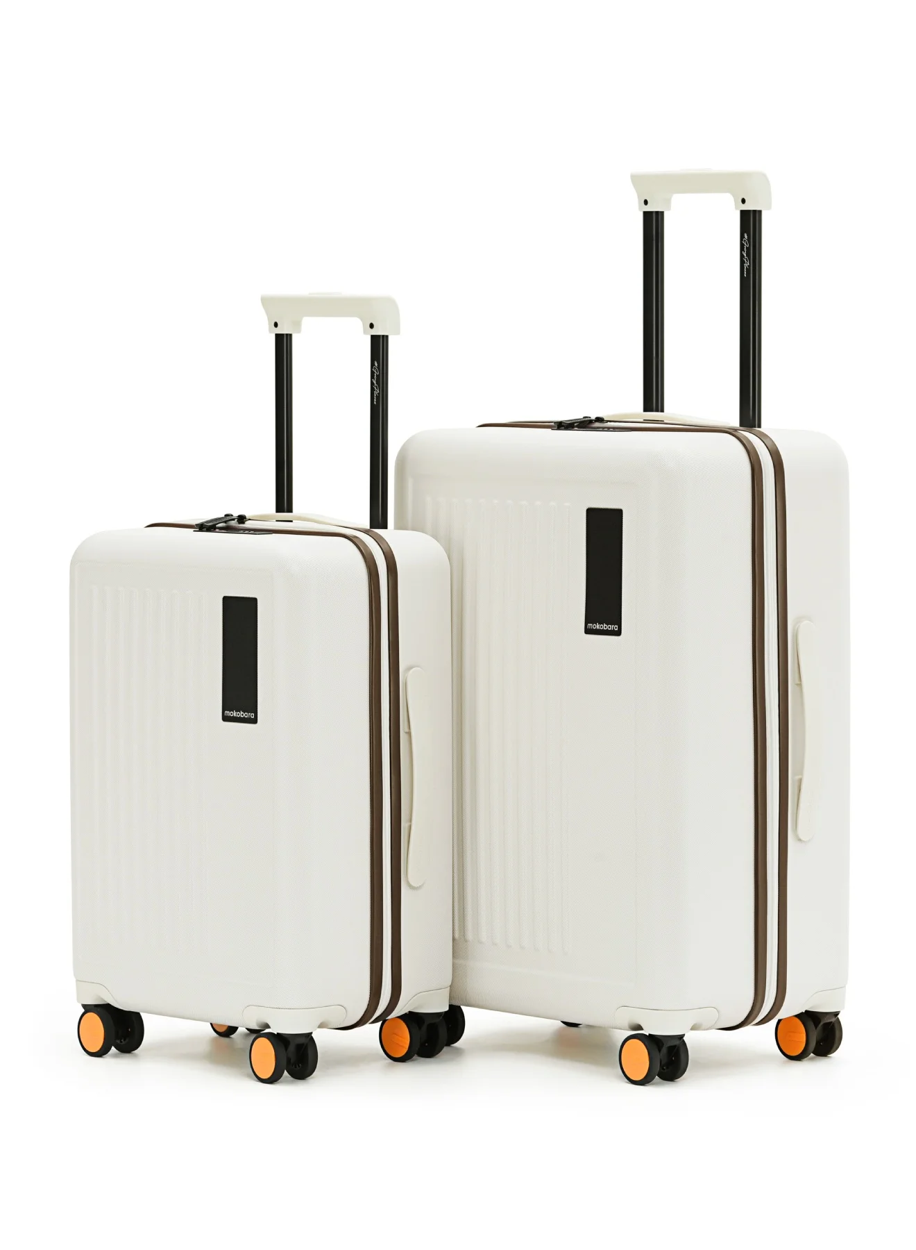 Premium Hardshell Luggage Set 2-Piece Travel Suitcase with TSA Lock and Spinner Wheels (White, 40L and 65L) qshwc