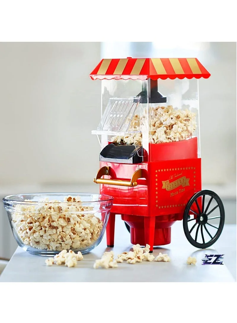 Gulf Trend Carnival Hot Air Popcorn Maker Vintage Style Oil-Free Healthy Homemade Snack Machine (1200W) jddtj