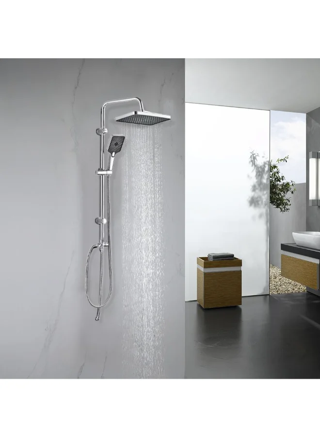 Danube Home Metro Plus Square Shower Column Premium Stainless Steel Rainfall System (Chrome, 120 cm) daur7
