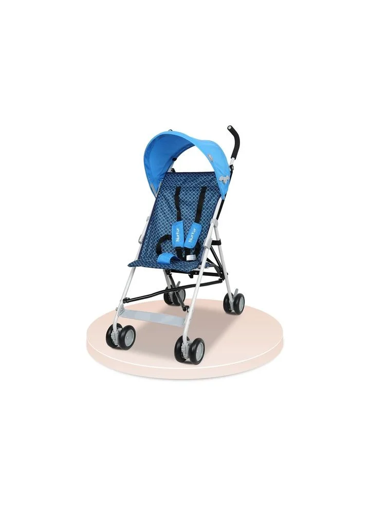 Nurtur Lightweight Compact Stroller with Sun Canopy and Shoulder Strap (Blue, 1 Unit) 7uaeo