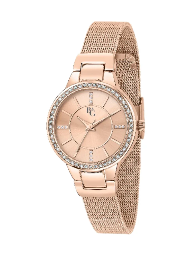 B&G Women's Analog Quartz Watch Gold Metal Band (30mm) 9k0wn