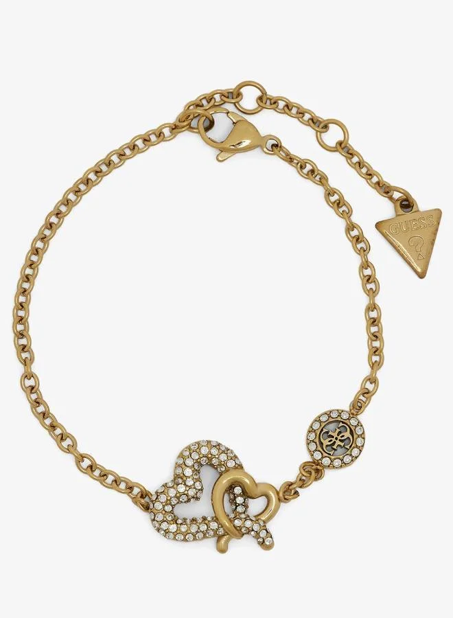 Premium Pave Heart Chain Bracelet Elegant Jewelry Accessory for Women (18 cm) 6n3qi