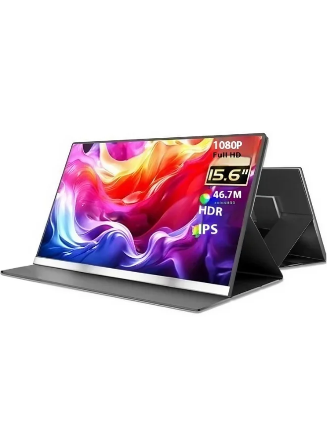 Portable Monitor 15.6-inch Full HD 1080P IPS Display Ultra-Slim External Screen with USB-C and HDMI Connectivity (15.6 inch) 2kymy