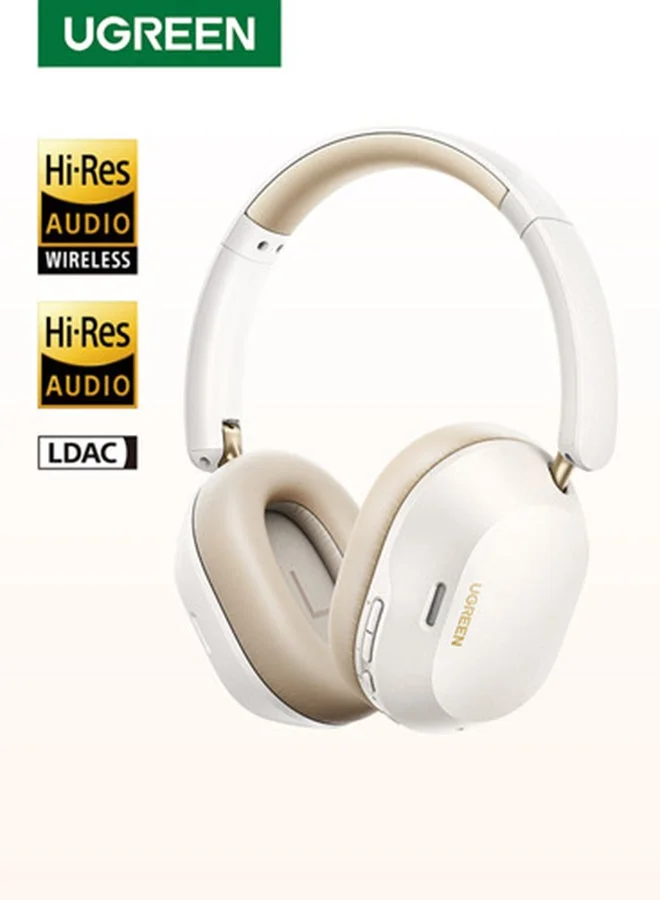 Ugreen Wireless Over-Ear Headphones with Adaptive Noise Cancelling and Hi-Res Sound (White) x726l