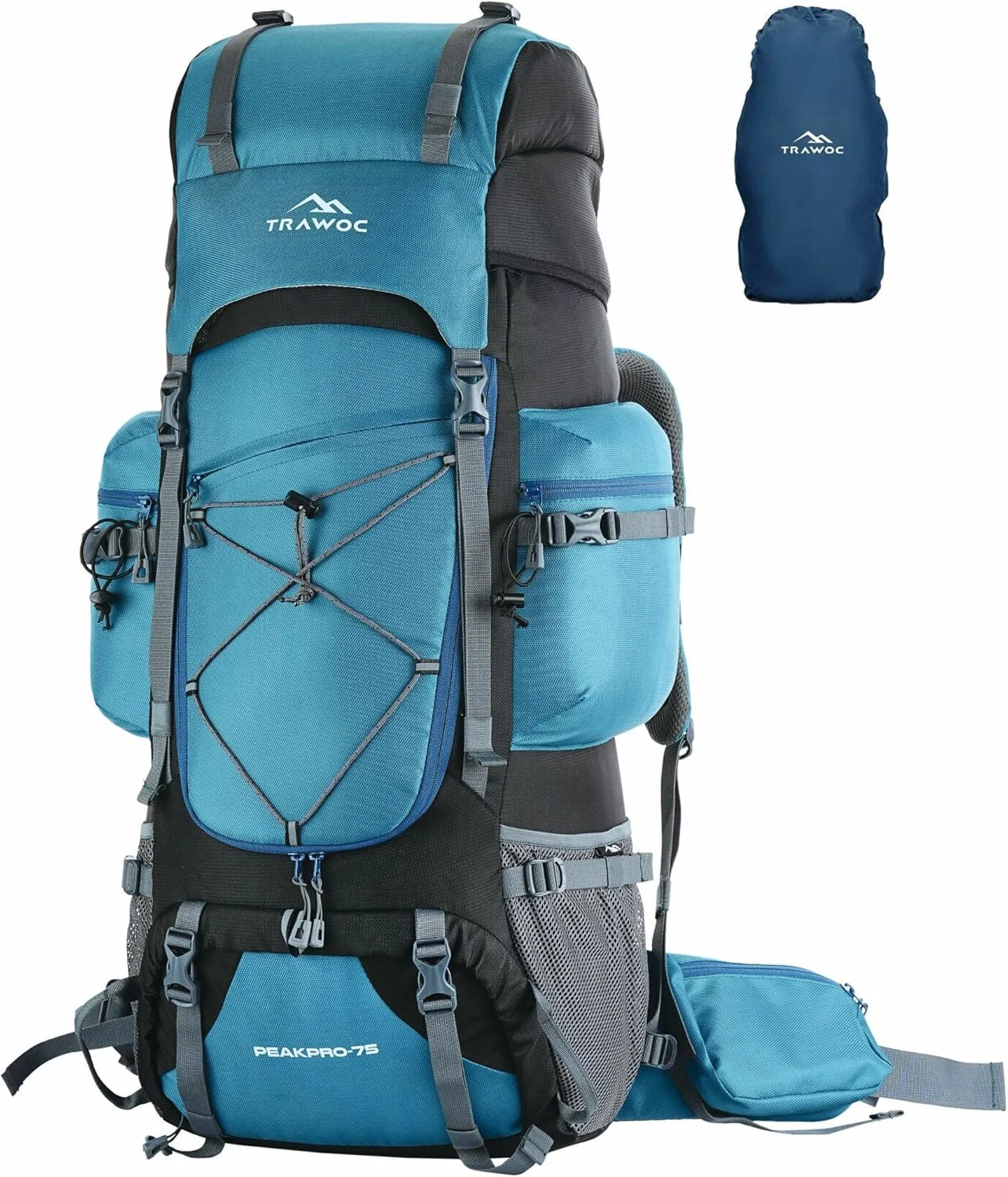 TRAWOC PeakPro Travel Backpack (75L, Large Capacity, Waterproof, Durable Hiking Rucksack for Outdoor Adventure) kgc8m