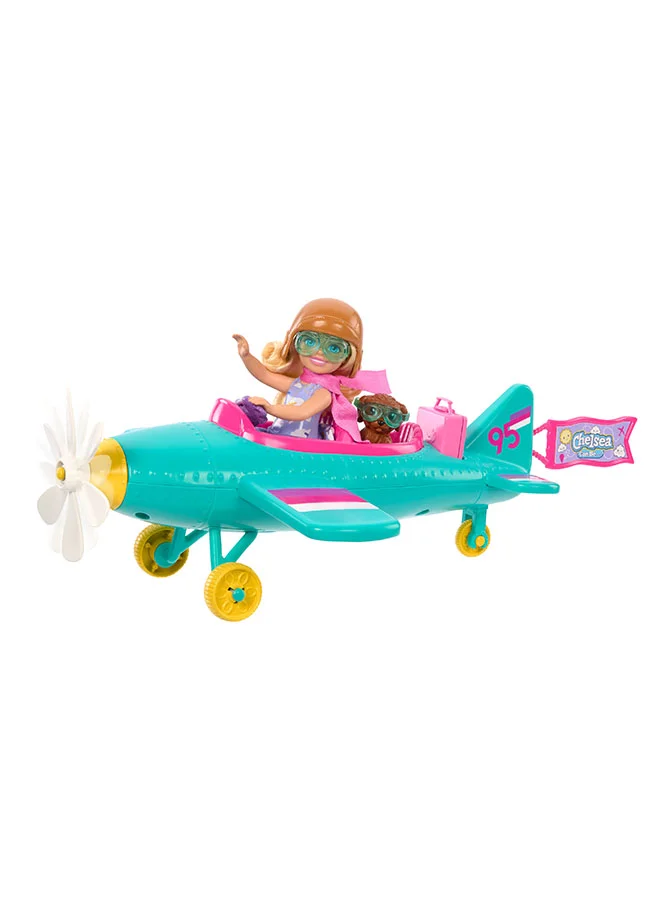 Fashion Doll Airplane Playset with Spinning Propeller and 7 Accessories (2-Seater Aircraft) oeosn