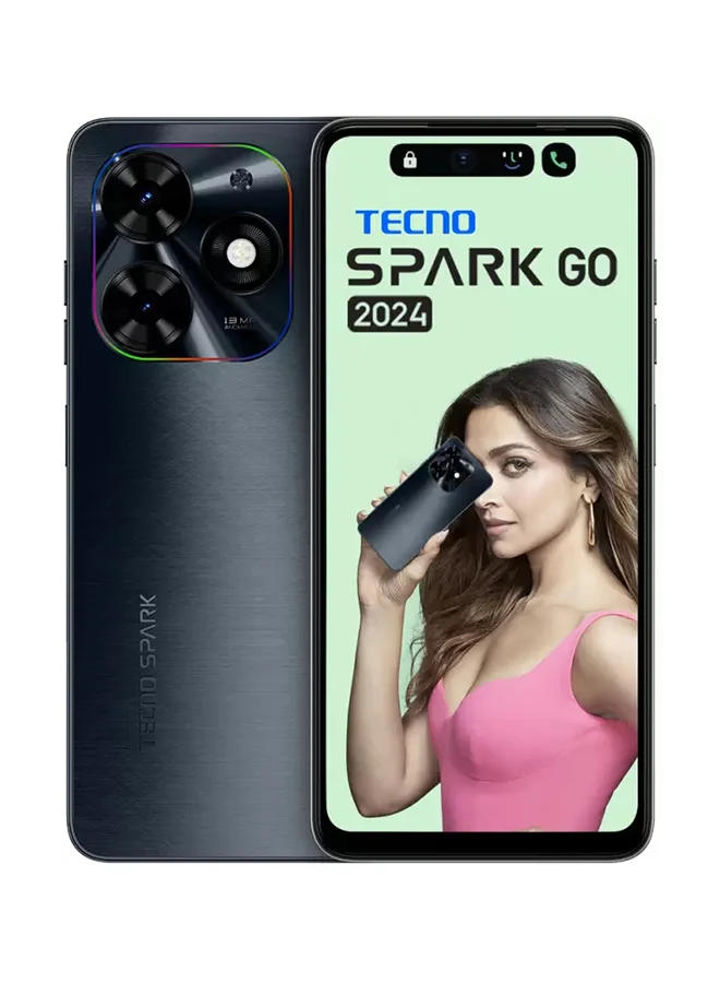 TECNO Spark Go 2024 Smartphone 4G Dual SIM (Gravity Black, 64GB Storage, 3GB RAM, 6.6-inch Display) wi6ya