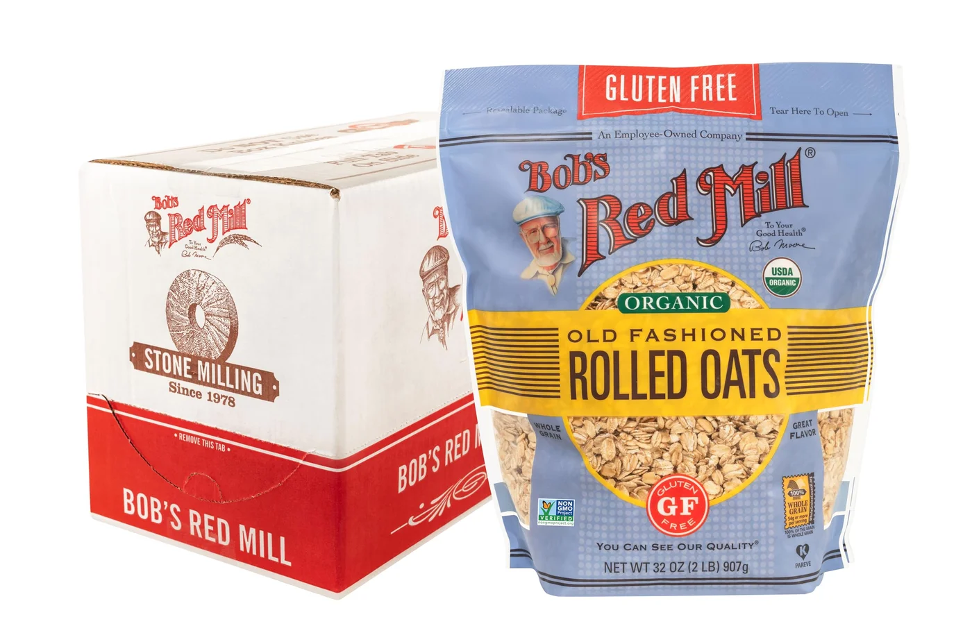 Bob's Red Mill Gluten Free Organic Old Fashioned Rolled Oats (Whole Grain, 3.63 kg, 4 Pack) 63pty