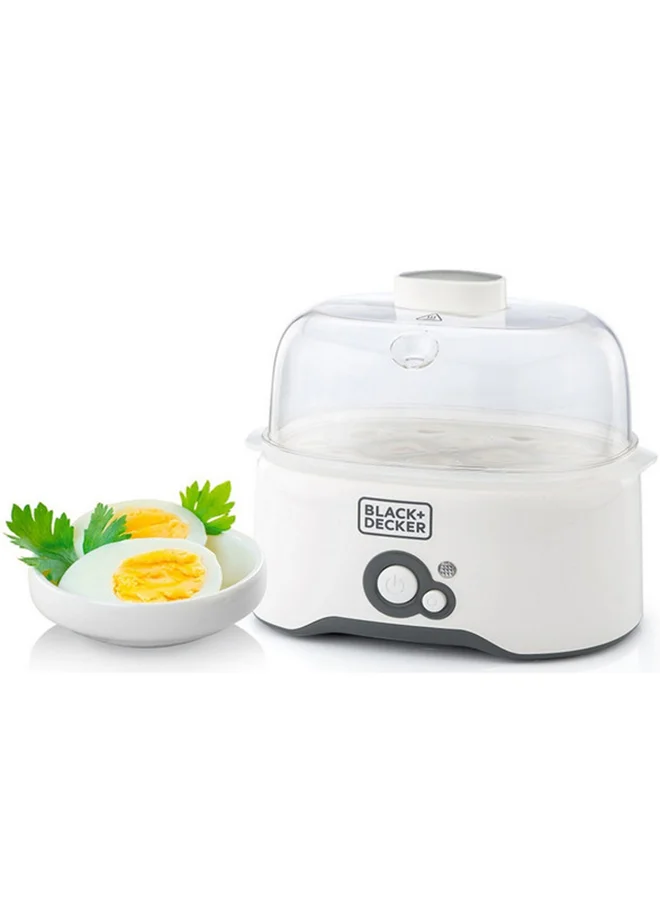 Premium Electric Egg Cooker with 6-Egg Rack and Poaching Pans (280W, White) zoxf9
