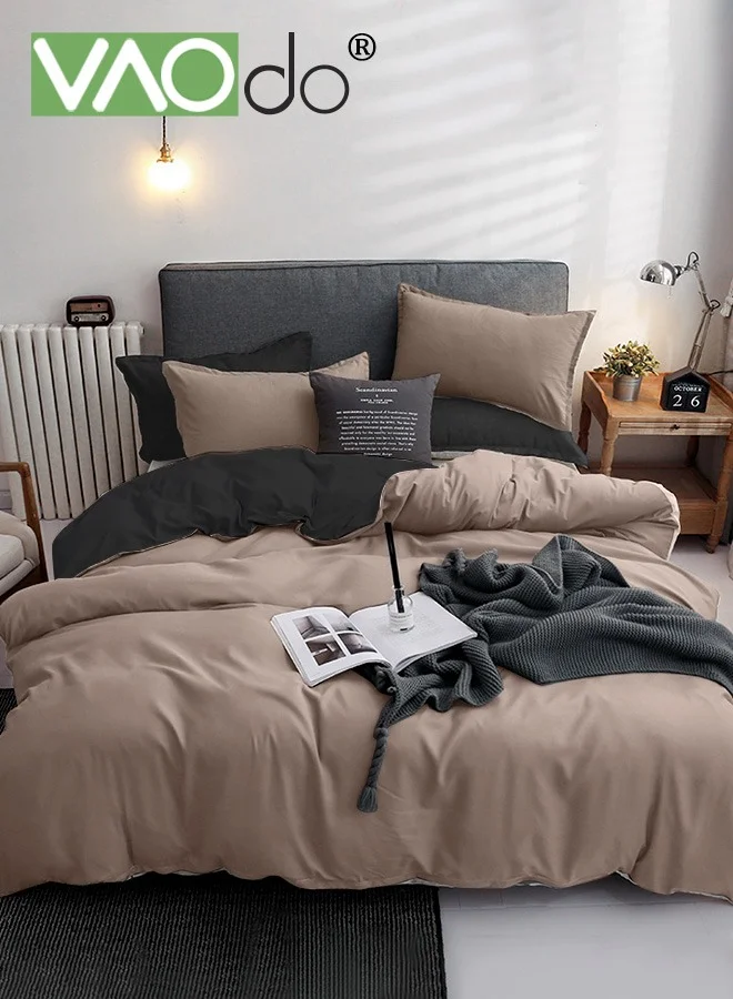 VAOdo 4-Piece Bedding Set Premium Microfiber Soft Fitted Sheet Duvet Cover and Pillowcase Set (200x230cm) cgbdb