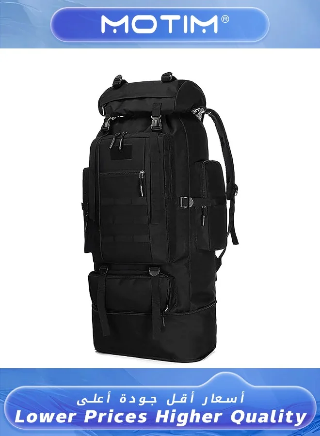 Motim Multifunctional Oxford Hiking Backpack Premium Waterproof Travel Bag for Men and Women (Black, 45 cm) wwef2