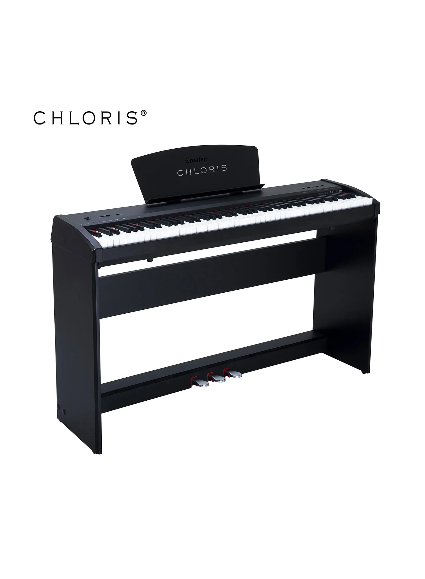 CHLORIS Digital Piano 88 Keys Weighted Hammer Action Keyboard for Beginners (Premium Wood Finish) 5tny6