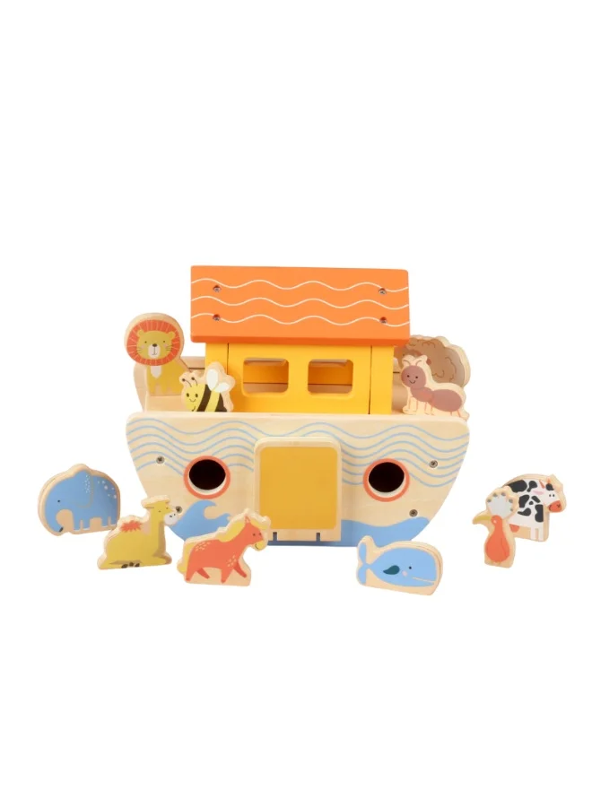 HanaBee Nuh¡¯s Ark Wooden Shape Sorter Toy Set, Educational Islamic Learning Blocks for Toddlers, Premium Montessori Inspired Gift for Boys & Girls (18 Months+) qzx9j