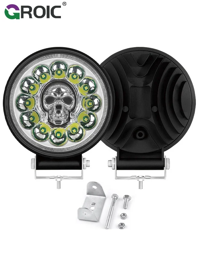 GROIC 4-Inch LED Off-Road Driving Lights Premium Waterproof Spot Beam for Trucks SUVs and Motorcycles (2 Pieces, 6000 Lumens) lgfk6