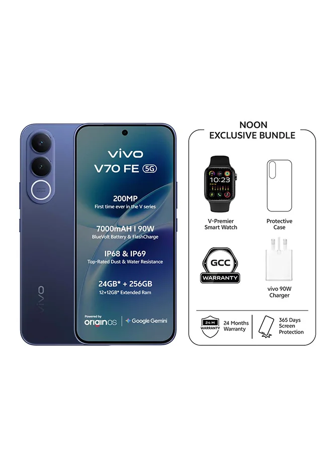 Premium 5G Smartphone 12GB RAM 256GB Storage AI Dual SIM Ocean Blue (6.83-inch Display, 7000mAh Battery) - Middle East Version 77ry2