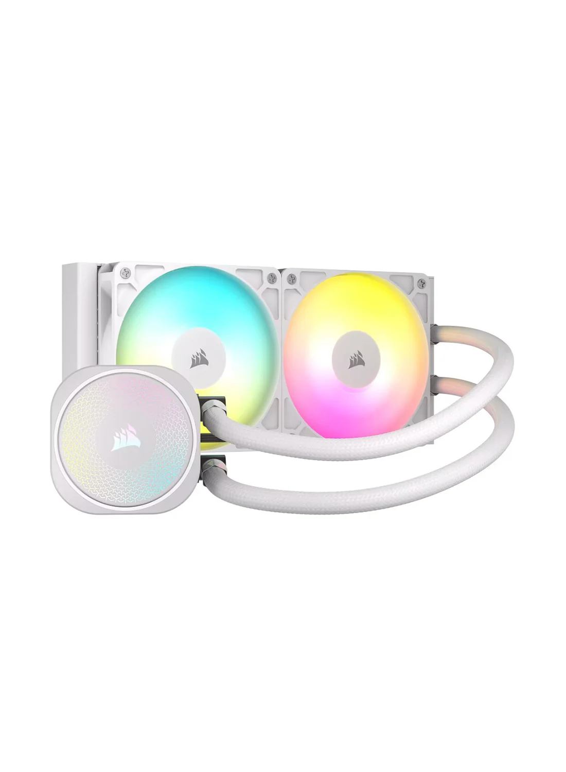 Premium 240mm ARGB Liquid CPU Cooler Dual 120mm Fans High Performance Cooling System (White, 240mm) 1vawc