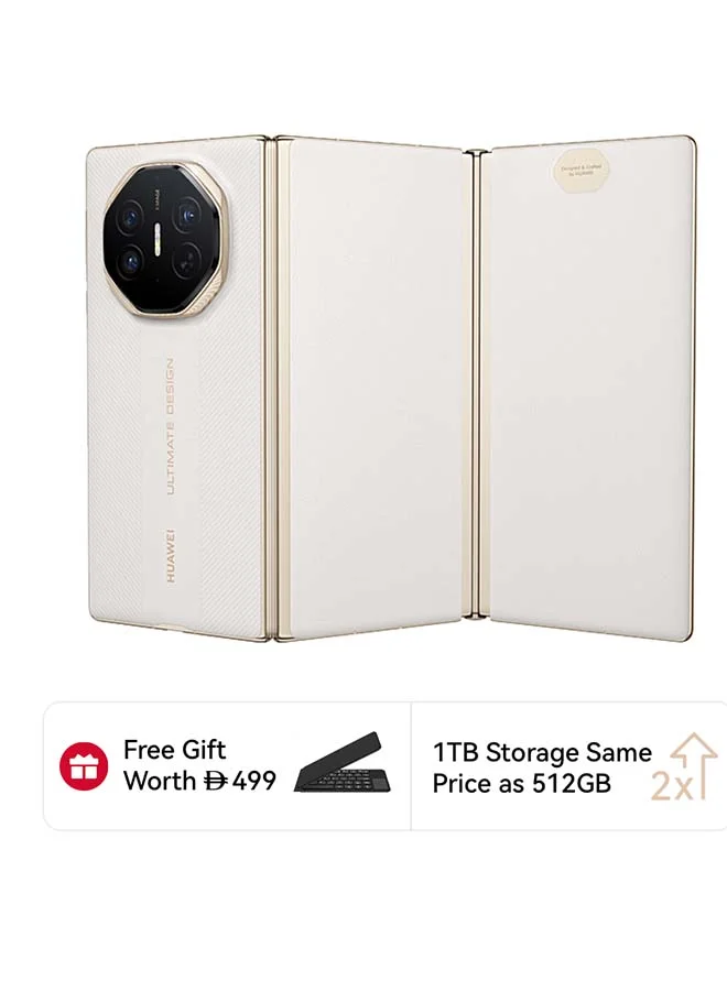 Premium Tri-Fold Smartphone 16GB RAM 1TB Storage 10.2-inch Hi-Res Display Advanced Hinge System (White, 10.2-inch) eu9xe