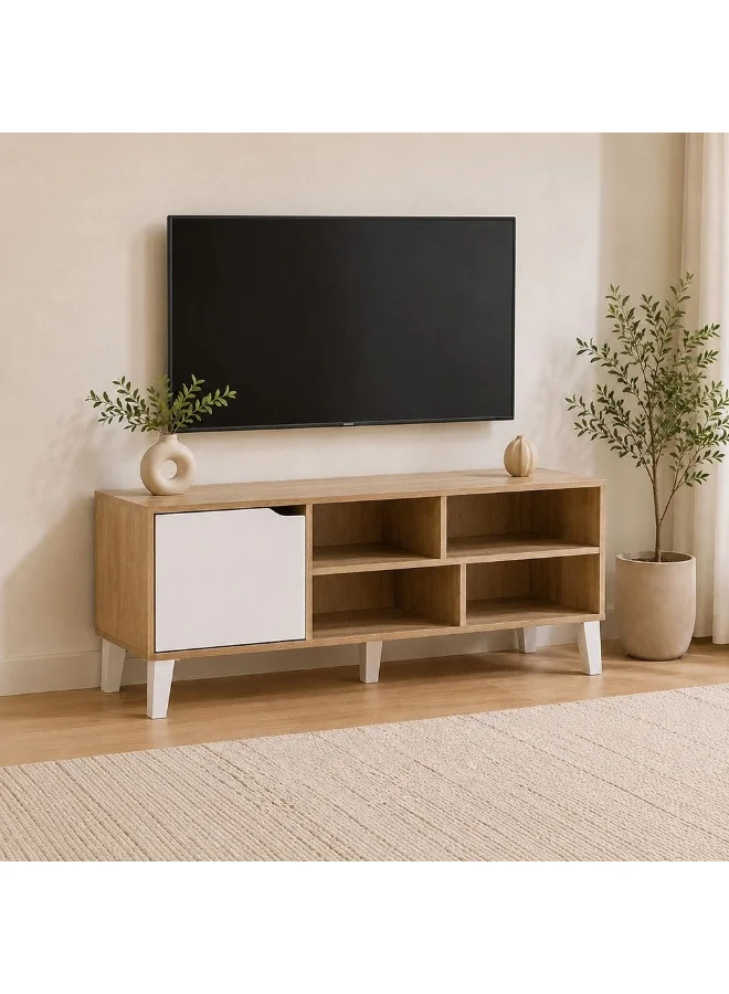 DANUBE HOME Elio TV Cabinet Modern Entertainment Unit (Sonoma Oak/White, 120x40x49 cm) tgmsw