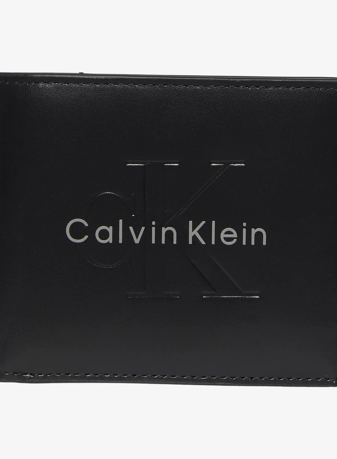 Premium Smooth Leather Bifold Wallet with Monologo Detail (One Size, Black) rvdey