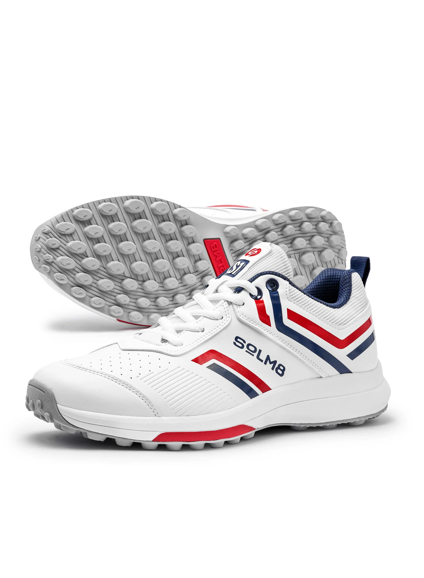 SOLM8 S1 Cricket Shoes with Rubber Spikes - Lightweight Professional Athletic Footwear for Men and Women (Multi-Surface Grip) 52isl