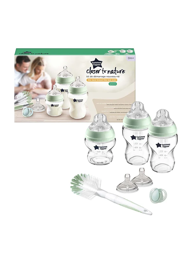 Premium Glass Baby Feeding Starter Set with Anti-Colic Vented Teats (150 mL and 250 mL, Set of 2) dvtsy