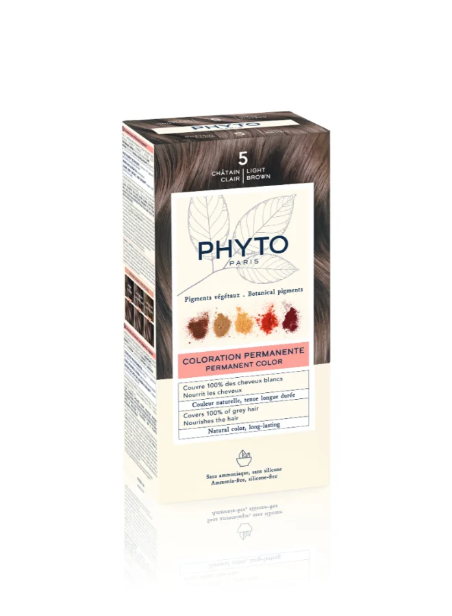 Phytocolor Long-Lasting Hair Color Cream (Light Brown, 110 mL) - Professional Botanical Formula for Full Coverage tumrg