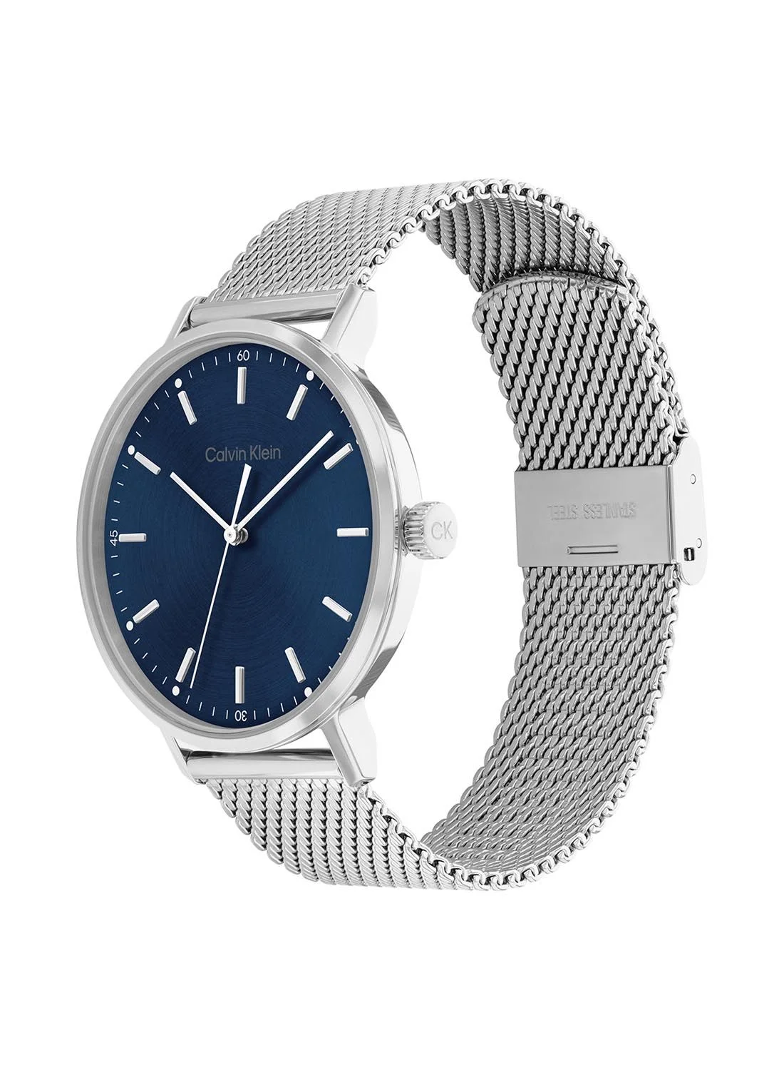Premium Analog Round Wrist Watch with Stainless Steel Band (Waterproof, Silver, 40mm) qbs1e