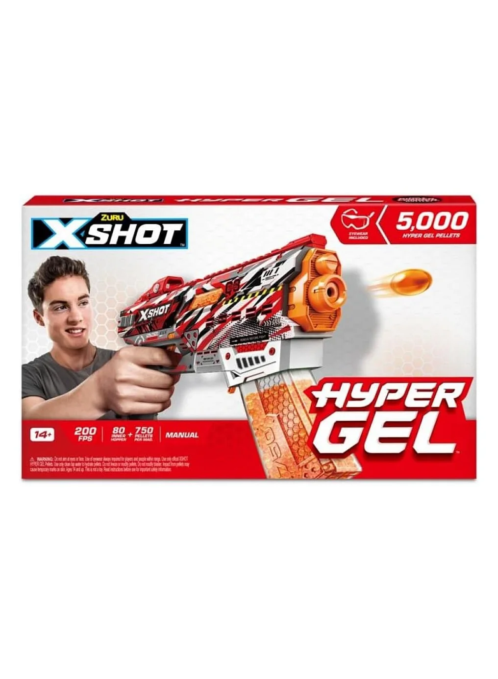 X-Shot Hyper Gel Blaster Clutch Compact Toy Foam Blaster for Outdoor Active Play (Small) jy5s5