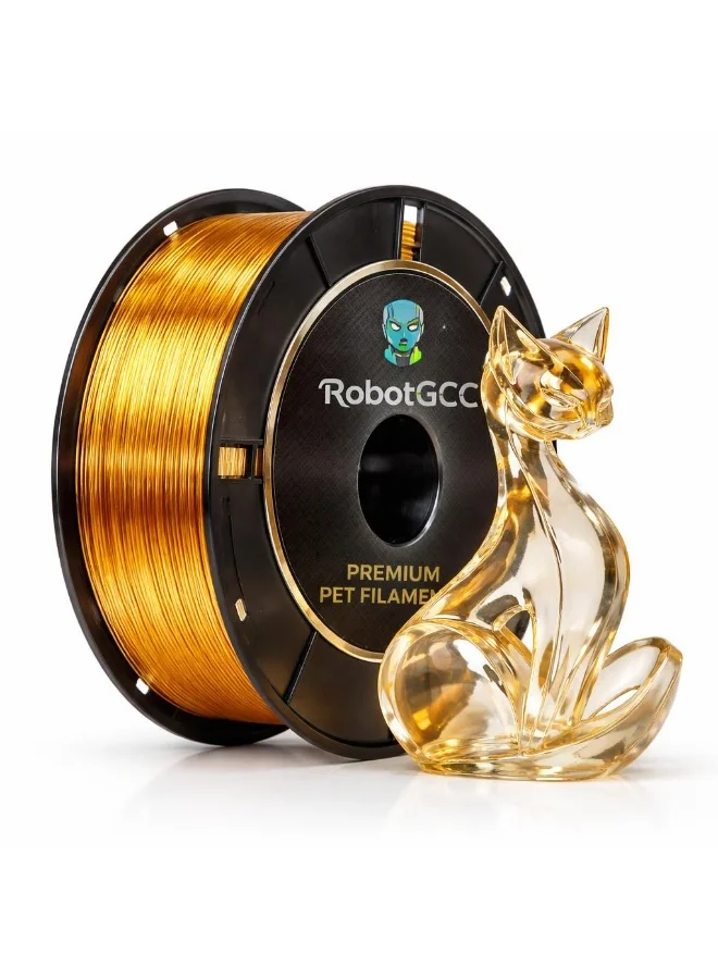 Robotgcc PET 3D Printer Filament High-Strength Engineering Material (Clear Amber, 1.75mm) ugdst