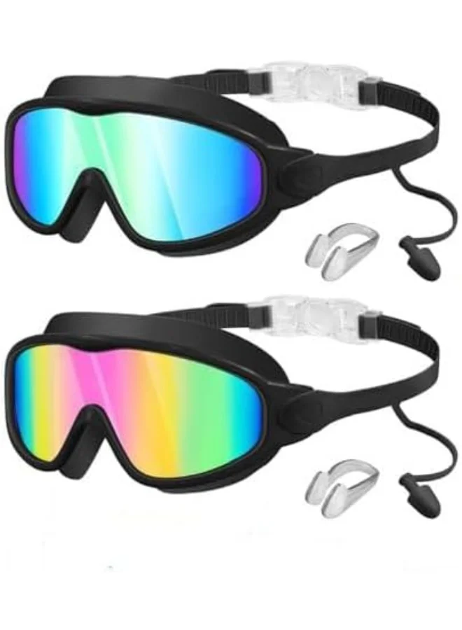 ATRJSZ Swim Goggles 2 Pack (UV Protection, Anti-Fog) 180¡ã Wide View Professional Swimming Glasses with Silicone Comfort Fit for Adults and Youth 3m4yk