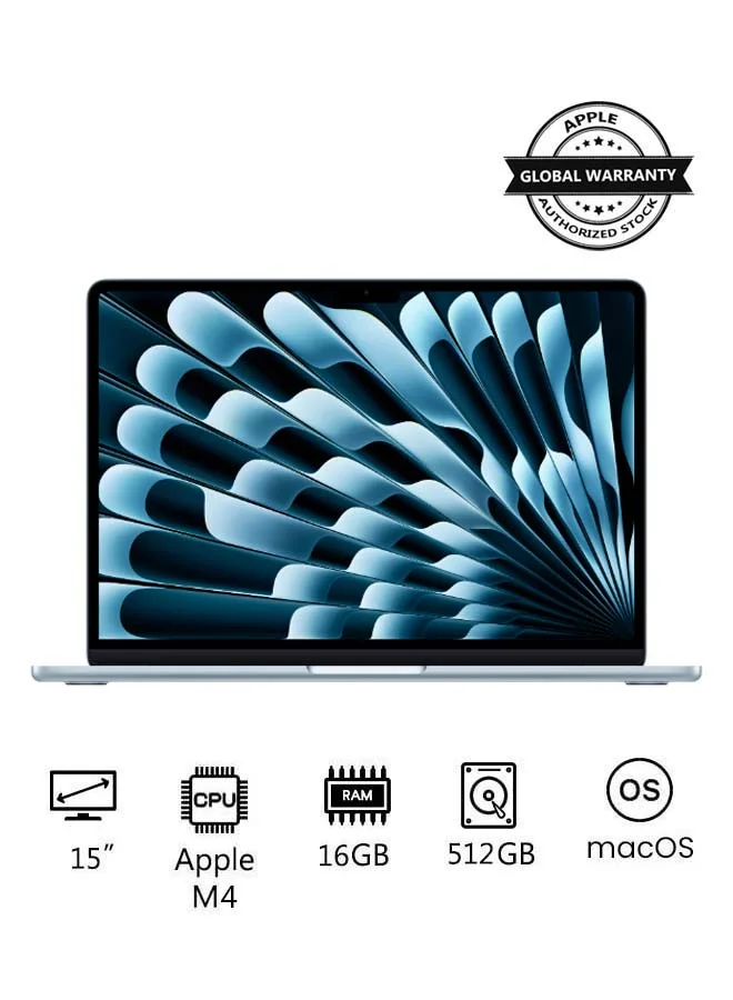 Premium Smart 15-Inch Laptop, 10-Core CPU 10-Core GPU, 16GB RAM, 512GB SSD, High-Performance Professional Notebook (Sky Blue, 15-Inch) tom0b