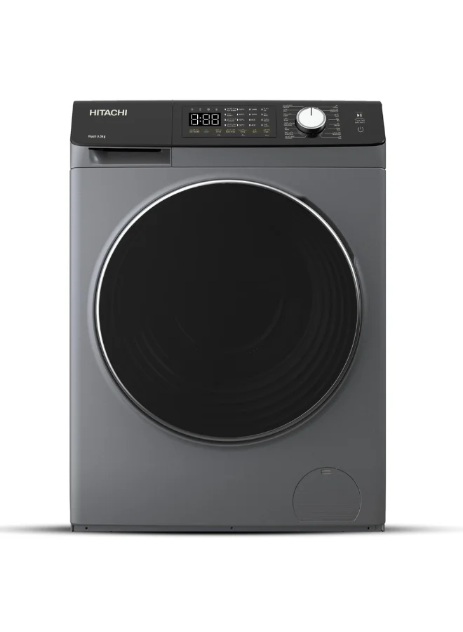 Premium Front Load Washing Machine 9.5 kg Fully Automatic Washer with 1200 RPM Inverter Motor and 16 Wash Programs (Grey) hi0g3