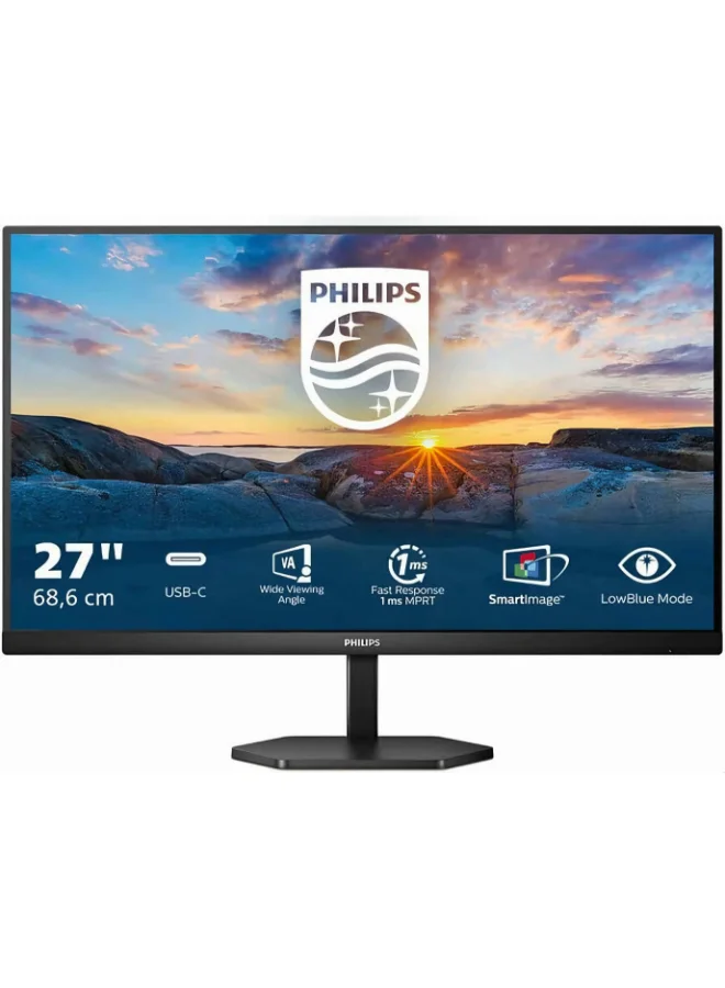 Professional 27 Inch FHD IPS Frameless Monitor with HDMI DisplayPort USB-C and Integrated Speakers (Black, 27 Inch) qlz6v