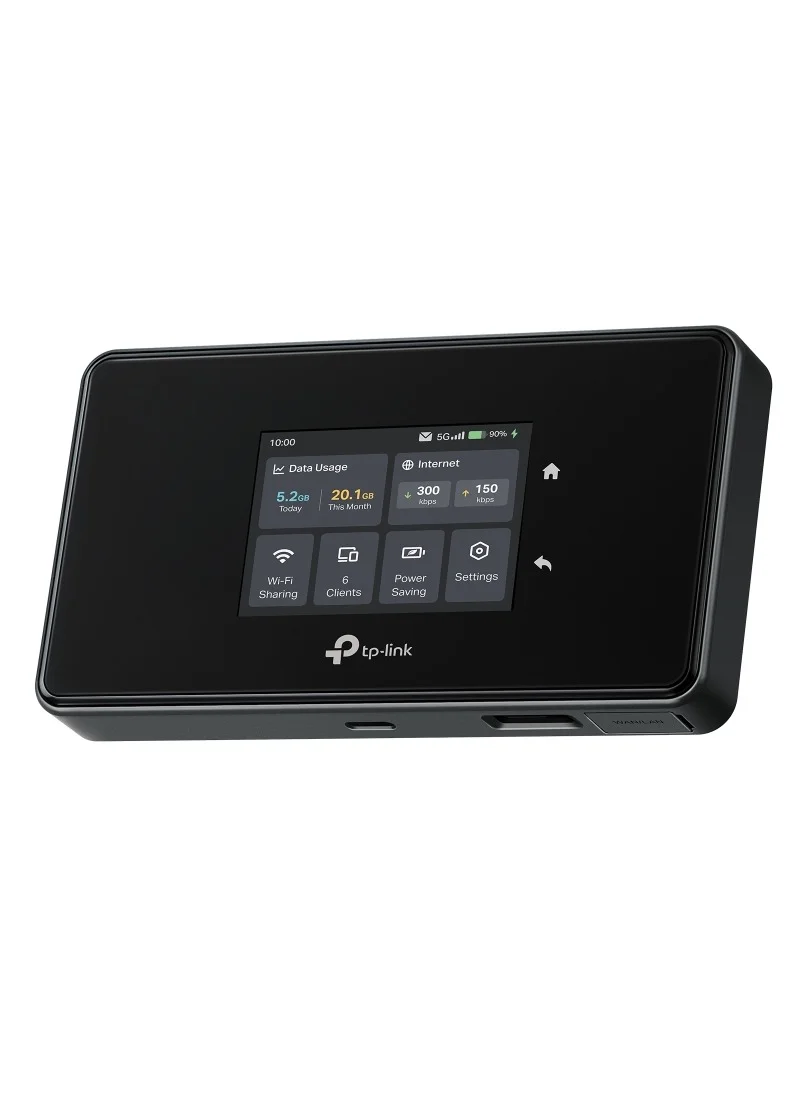 Premium 5G LTE Mobile Wi-Fi Router AXE3600 Tri-Band Wi-Fi 6E with Touch Screen and 4680mAh Battery (Black) dvxw1