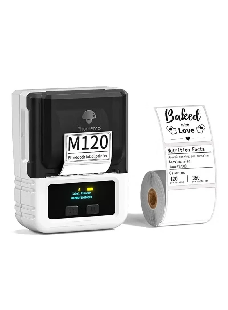 Portable Thermal Label Printer Bluetooth Barcode Maker for Small Business and Retail (Black, 1 Unit) eqpak