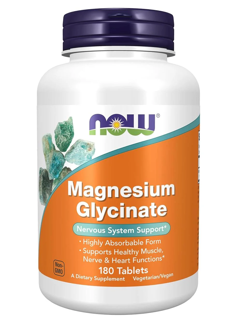 Premium Magnesium Glycinate Supplement for Nervous System Support (180 Tablets) h6xvd