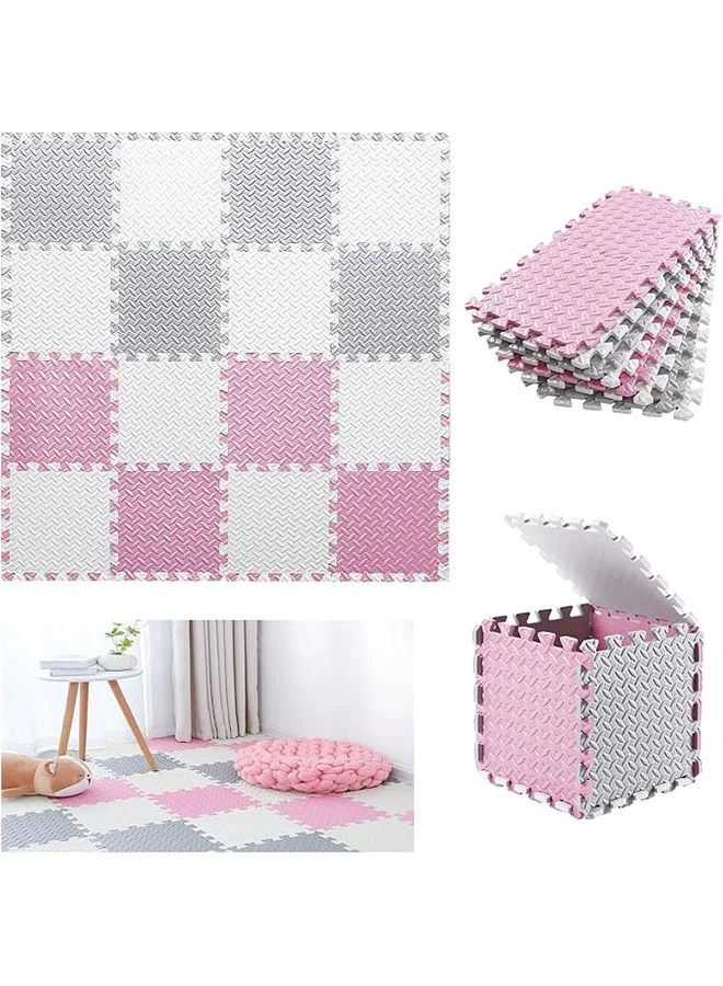 AGREON EVA Foam Play Mat Interlocking Floor Tiles (16 Tiles, 1cm Thick) Soft Protective Surface for Kids Nursery and Playroom 905v3