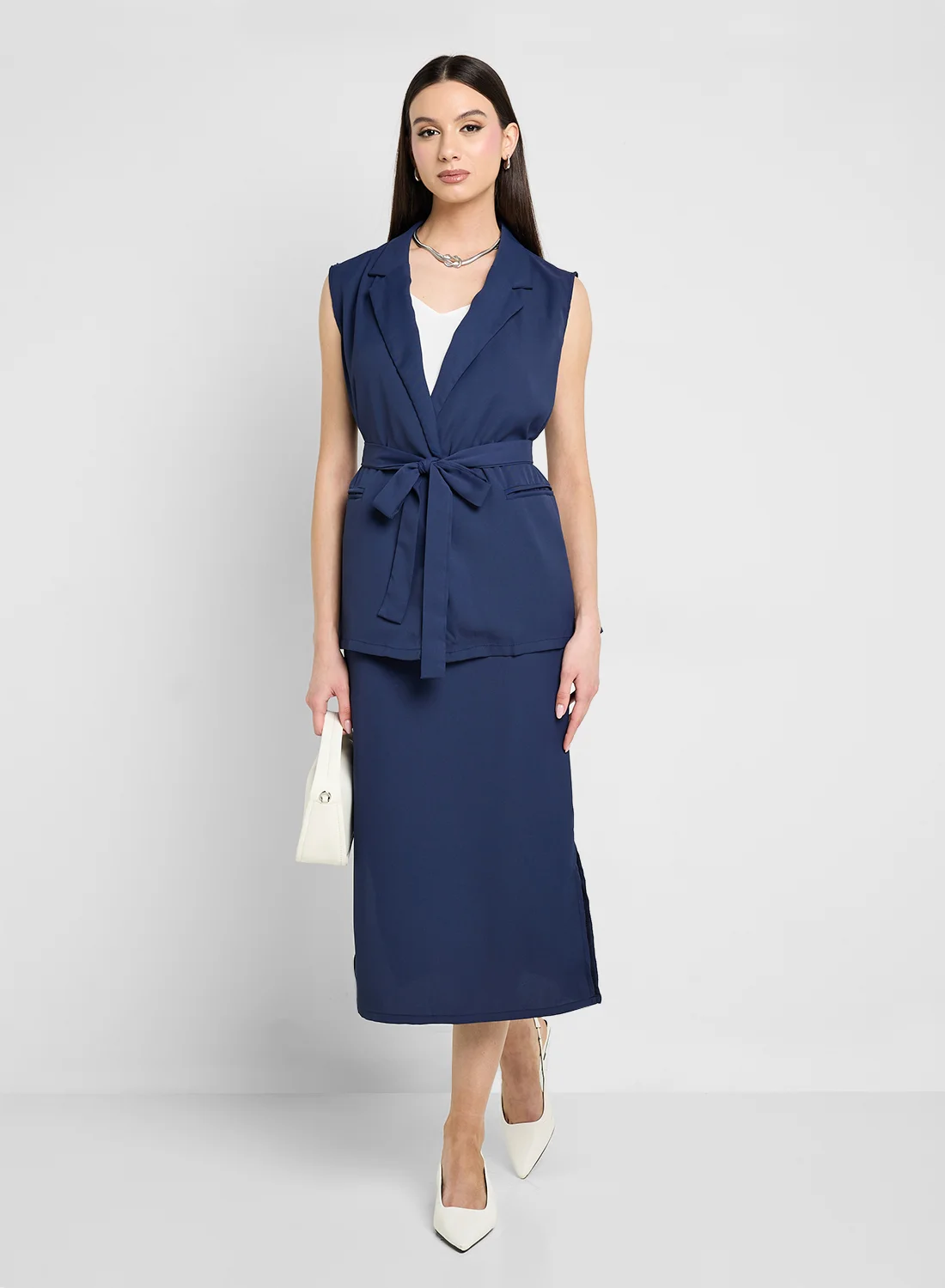 ELLA Premium Vest and Skirt Two-Piece Set Elegant Casual Matching Outfit for Women tr2eu